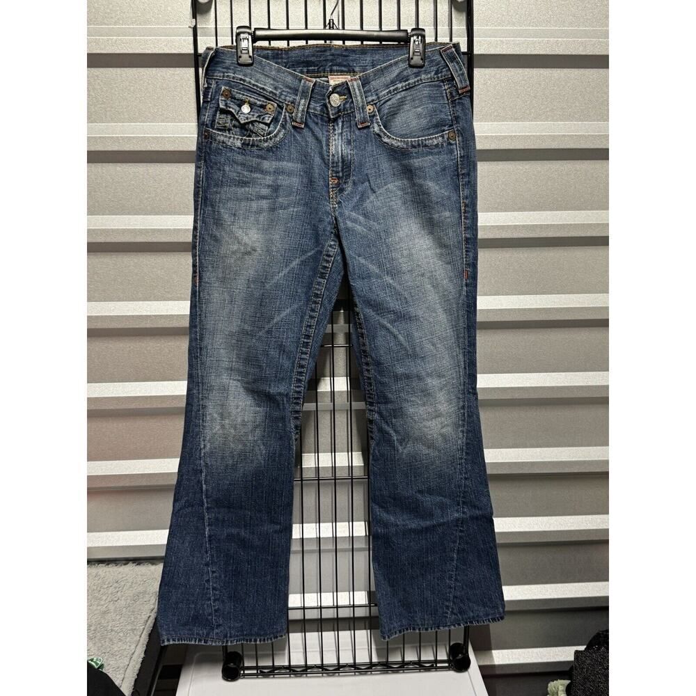 Y Jeans Los Angeles Women Y2K Flare Leg Bling Jeans Embelished Pockets Size 7/8